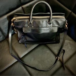 Rebecca Minkoff Bree Medium Top Zip Satchel | EUC | Black | Pebble Leather